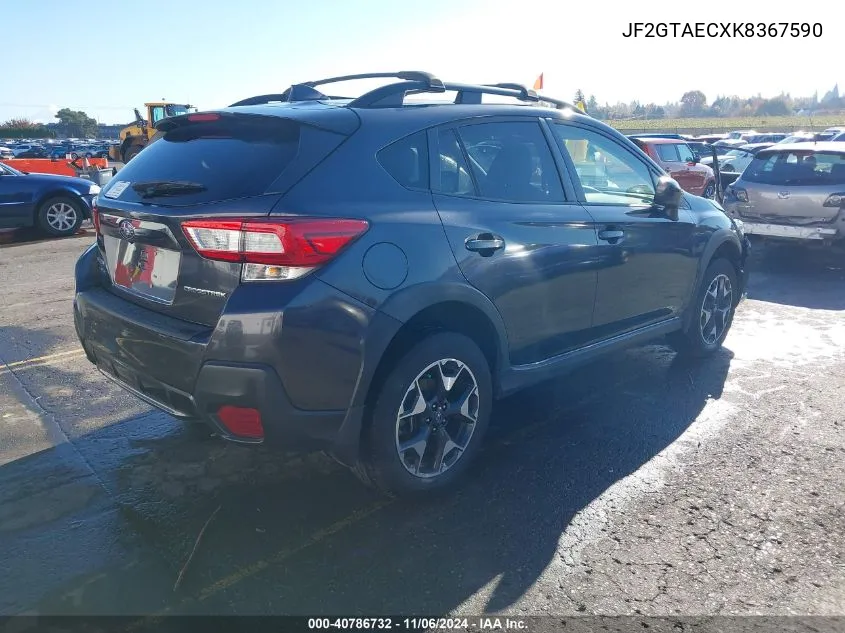 2019 Subaru Crosstrek 2.0I Premium VIN: JF2GTAECXK8367590 Lot: 40786732