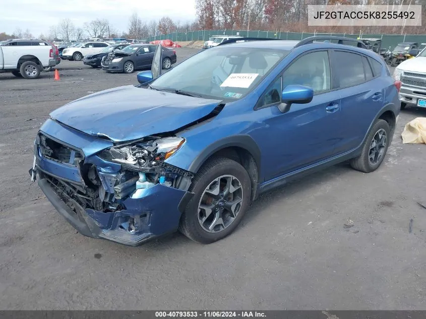 2019 Subaru Crosstrek 2.0I Premium VIN: JF2GTACC5K8255492 Lot: 40793533