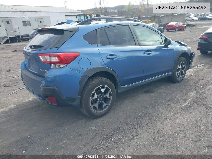 2019 Subaru Crosstrek 2.0I Premium VIN: JF2GTACC5K8255492 Lot: 40793533