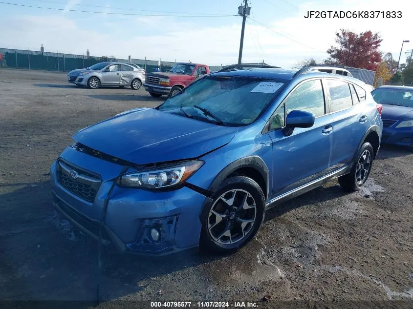 2019 Subaru Crosstrek 2.0I Premium VIN: JF2GTADC6K8371833 Lot: 40795577