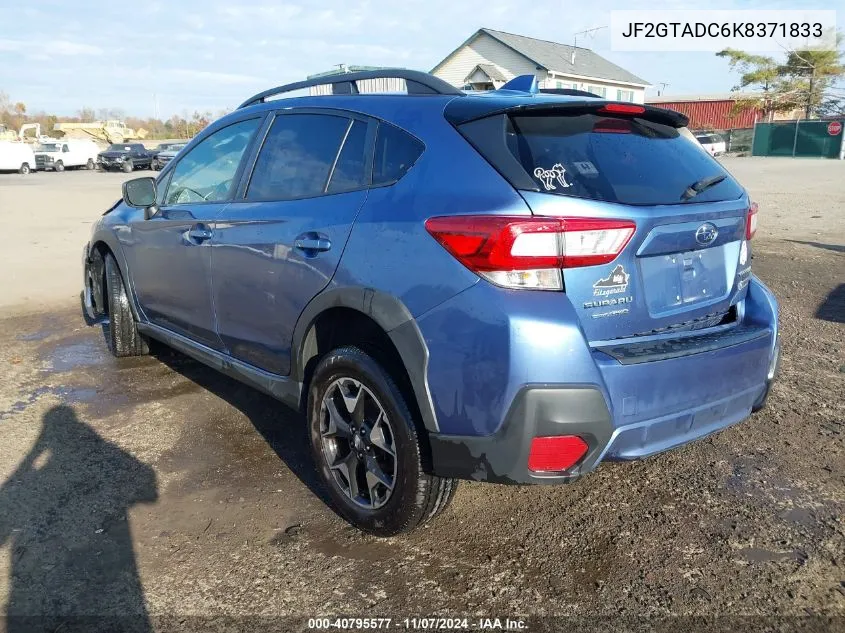 2019 Subaru Crosstrek 2.0I Premium VIN: JF2GTADC6K8371833 Lot: 40795577