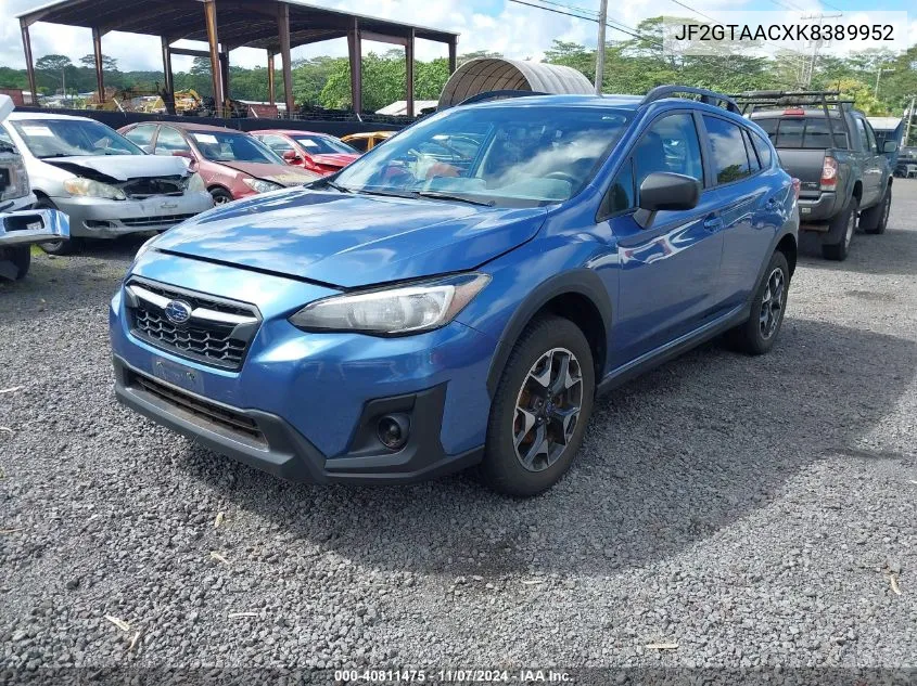 2019 Subaru Crosstrek 2.0I VIN: JF2GTAACXK8389952 Lot: 40811475