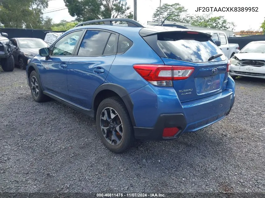 2019 Subaru Crosstrek 2.0I VIN: JF2GTAACXK8389952 Lot: 40811475