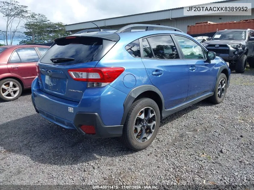 2019 Subaru Crosstrek 2.0I VIN: JF2GTAACXK8389952 Lot: 40811475