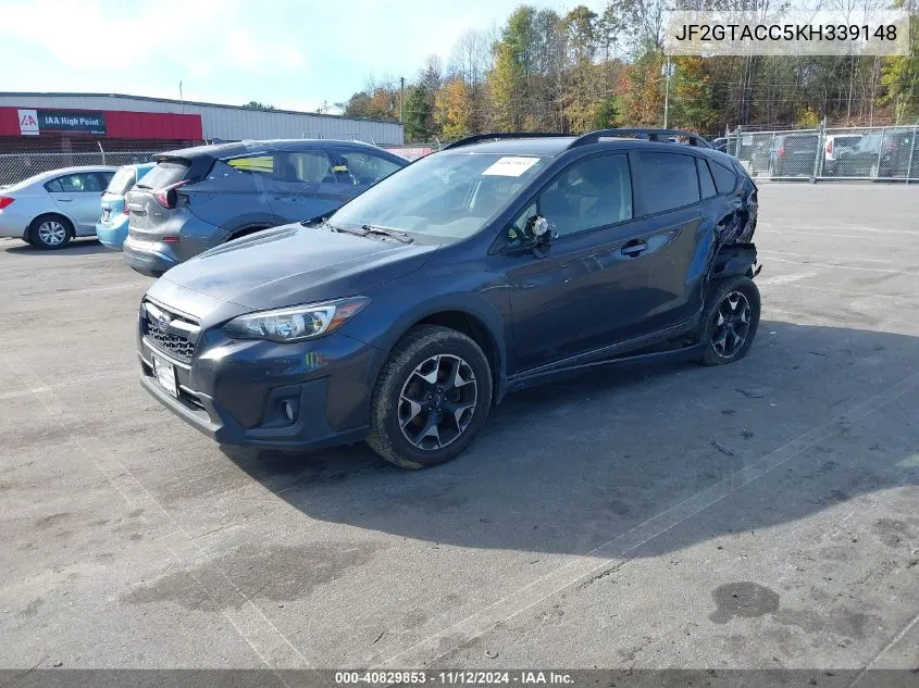 2019 Subaru Crosstrek 2.0I Premium VIN: JF2GTACC5KH339148 Lot: 40829853