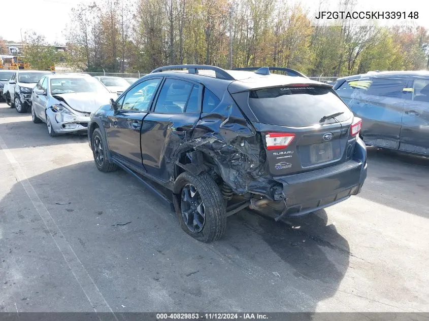 2019 Subaru Crosstrek 2.0I Premium VIN: JF2GTACC5KH339148 Lot: 40829853