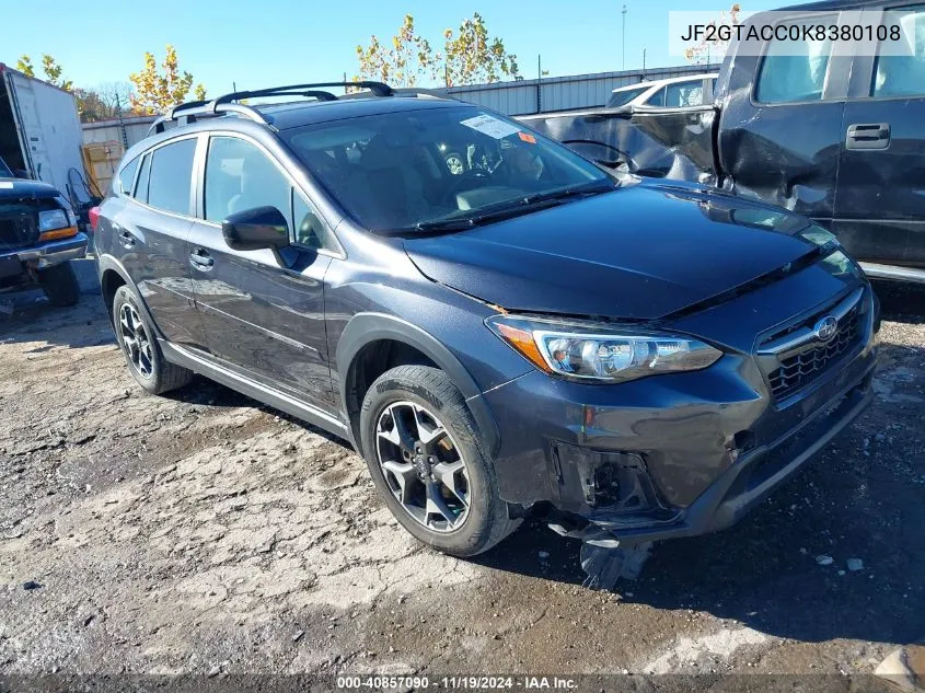 2019 Subaru Crosstrek 2.0I Premium VIN: JF2GTACC0K8380108 Lot: 40857090