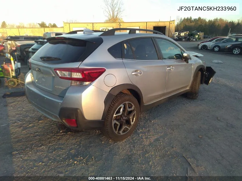 2019 Subaru Crosstrek 2.0I Limited VIN: JF2GTANC5KH233960 Lot: 40881463