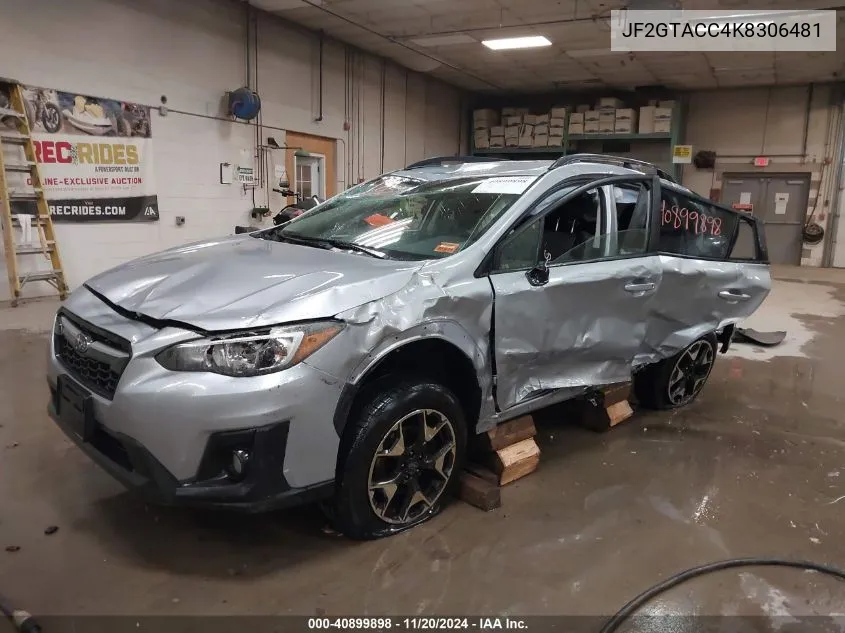 2019 Subaru Crosstrek 2.0I Premium VIN: JF2GTACC4K8306481 Lot: 40899898