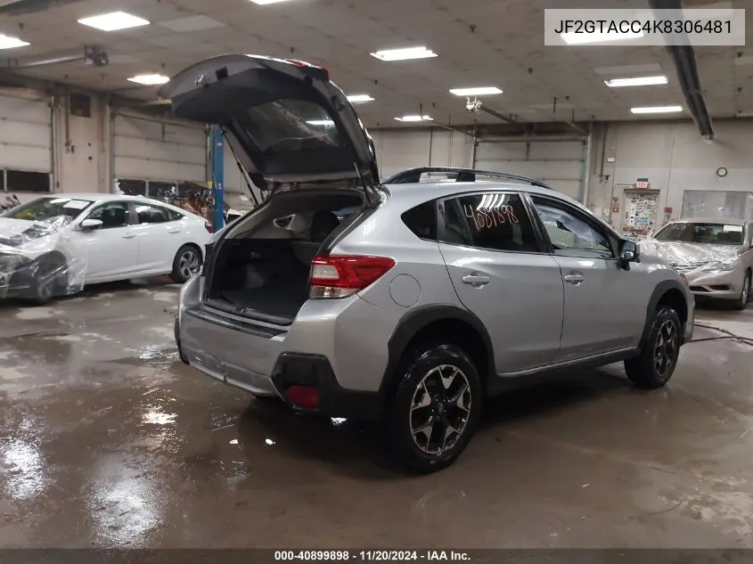 2019 Subaru Crosstrek 2.0I Premium VIN: JF2GTACC4K8306481 Lot: 40899898