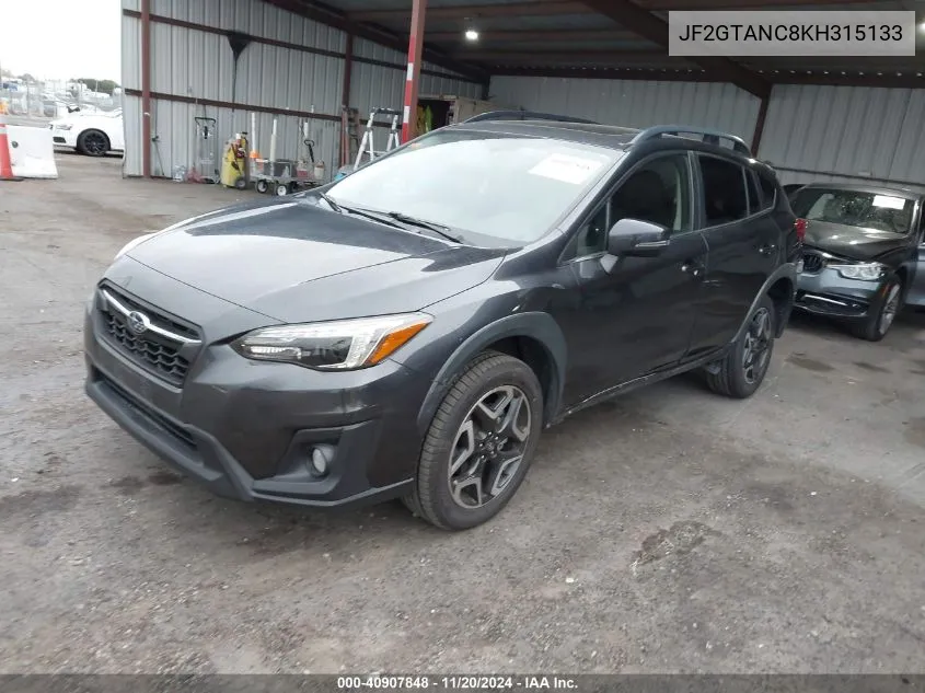 2019 Subaru Crosstrek 2.0I Limited VIN: JF2GTANC8KH315133 Lot: 40907848