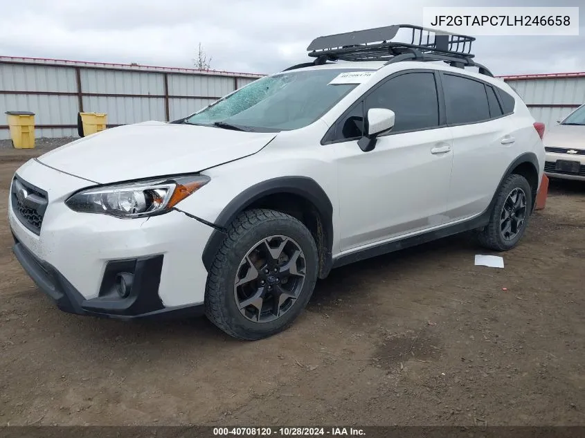 2020 Subaru Crosstrek Premium VIN: JF2GTAPC7LH246658 Lot: 40708120