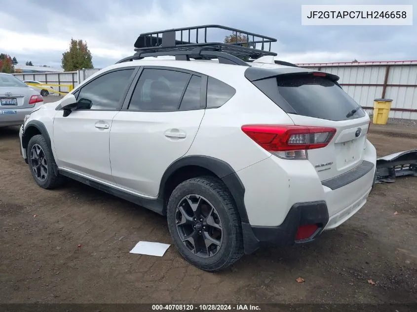 2020 Subaru Crosstrek Premium VIN: JF2GTAPC7LH246658 Lot: 40708120