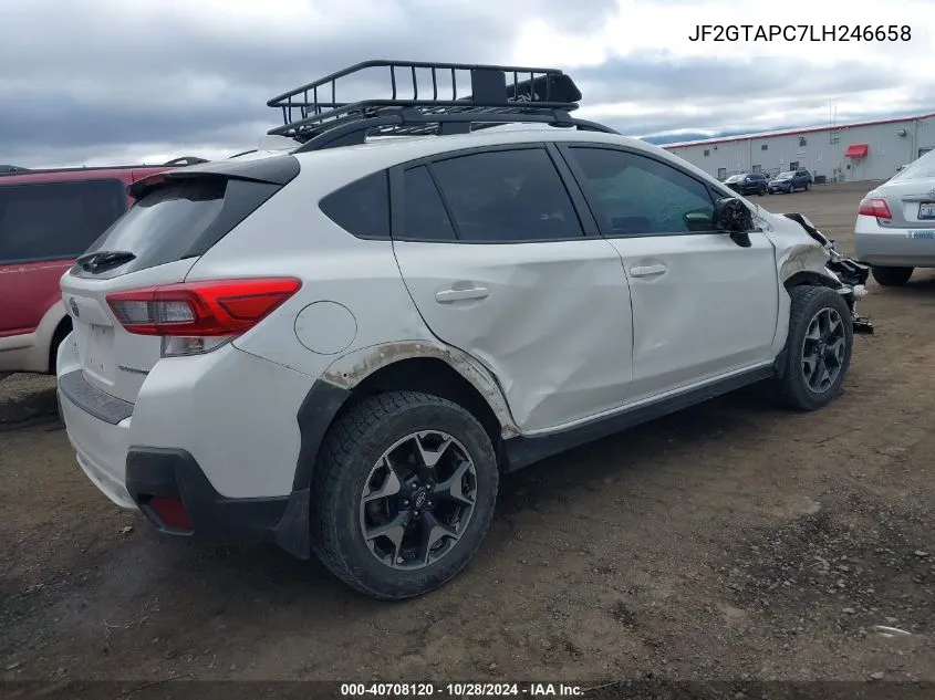 2020 Subaru Crosstrek Premium VIN: JF2GTAPC7LH246658 Lot: 40708120