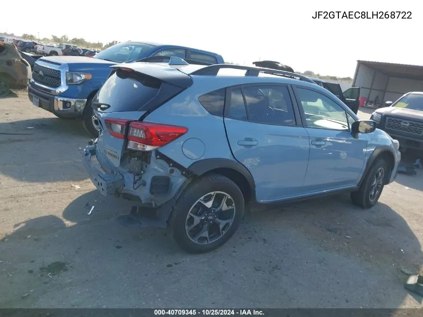 2020 Subaru Crosstrek Premium VIN: JF2GTAEC8LH268722 Lot: 40709345