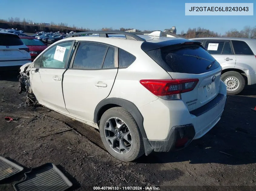 2020 Subaru Crosstrek Premium VIN: JF2GTAEC6L8243043 Lot: 40796133