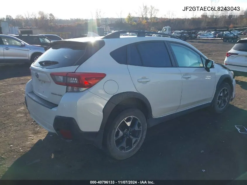 2020 Subaru Crosstrek Premium VIN: JF2GTAEC6L8243043 Lot: 40796133