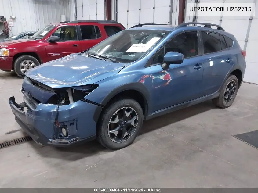 2020 Subaru Crosstrek Premium VIN: JF2GTAEC8LH252715 Lot: 40809464