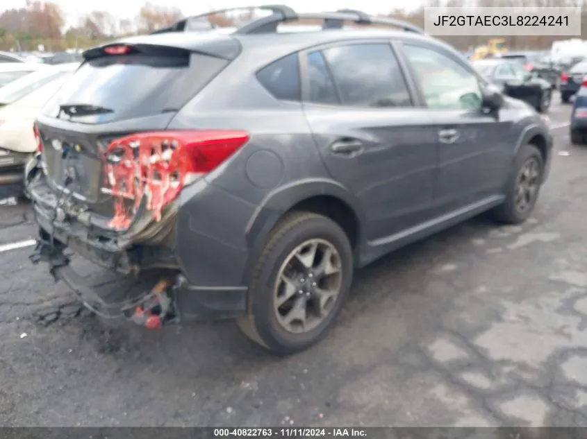 2020 Subaru Crosstrek Premium VIN: JF2GTAEC3L8224241 Lot: 40822763