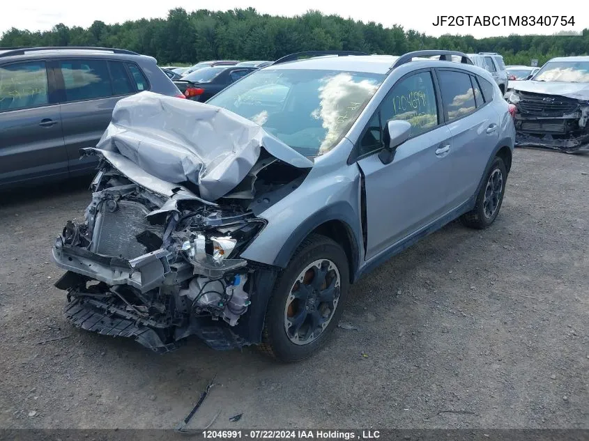 2021 Subaru Crosstrek VIN: JF2GTABC1M8340754 Lot: 12046991