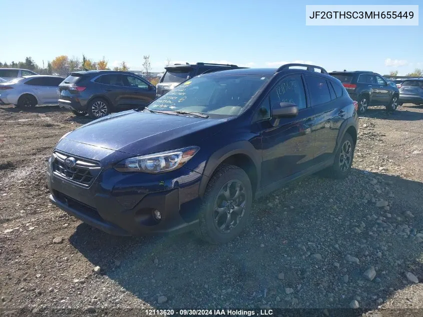 2021 Subaru Crosstrek VIN: JF2GTHSC3MH655449 Lot: 12113620