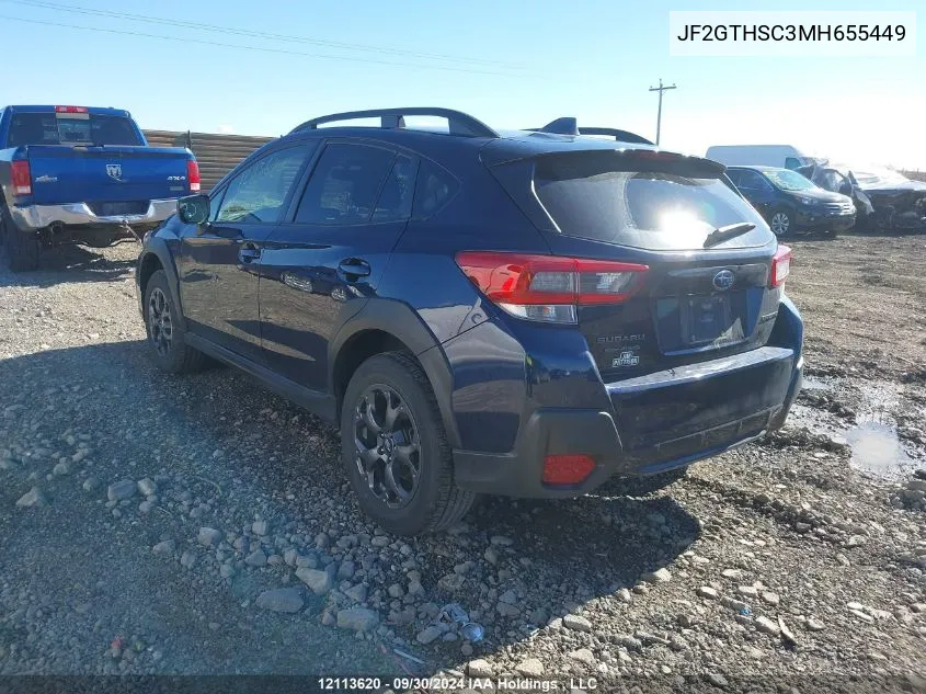 2021 Subaru Crosstrek VIN: JF2GTHSC3MH655449 Lot: 12113620