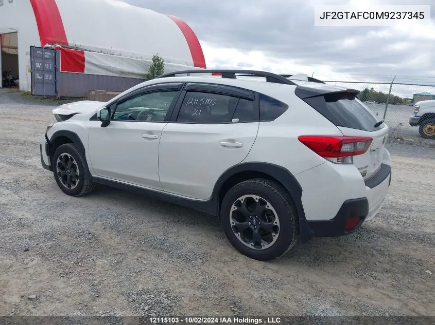 2021 Subaru Crosstrek VIN: JF2GTAFC0M9237345 Lot: 12115103