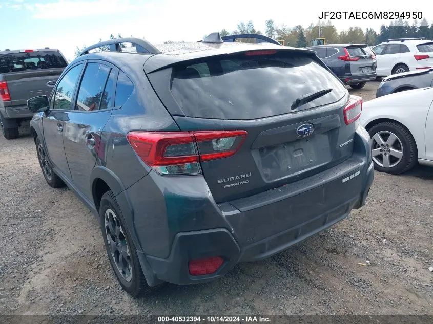 2021 Subaru Crosstrek Premium VIN: JF2GTAEC6M8294950 Lot: 40532394