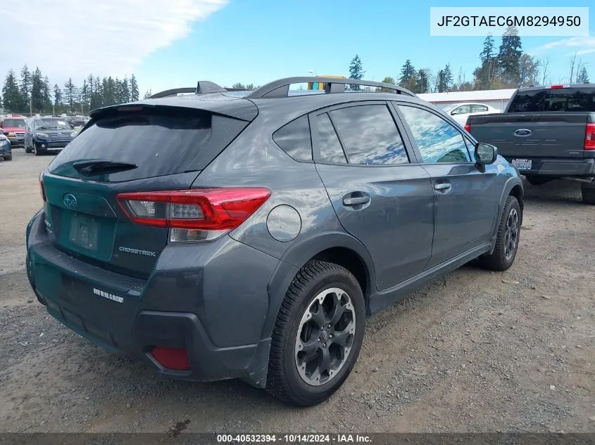 2021 Subaru Crosstrek Premium VIN: JF2GTAEC6M8294950 Lot: 40532394