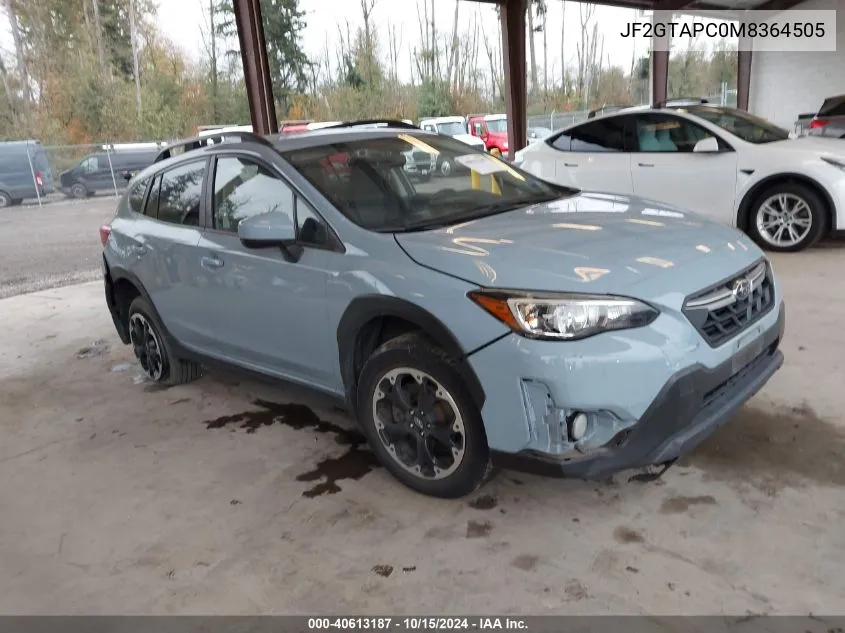 2021 Subaru Crosstrek Premium VIN: JF2GTAPC0M8364505 Lot: 40613187