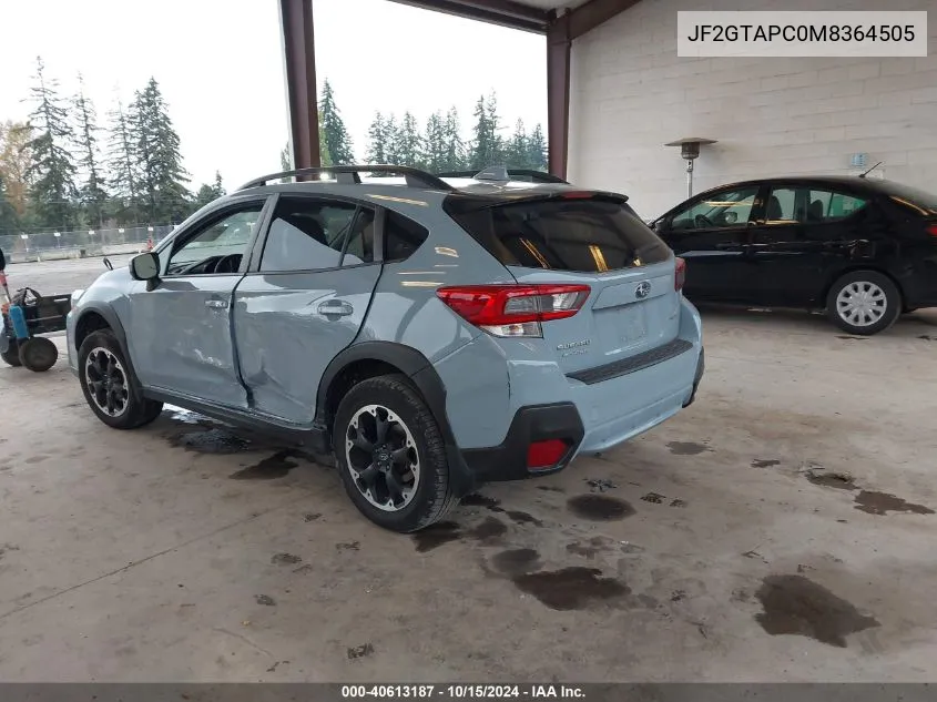 2021 Subaru Crosstrek Premium VIN: JF2GTAPC0M8364505 Lot: 40613187