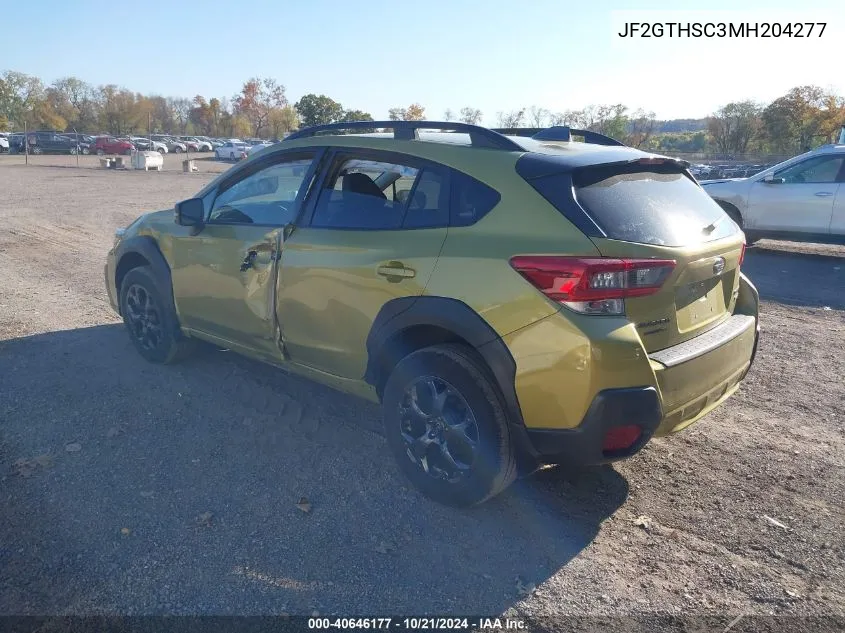 2021 Subaru Crosstrek Sport VIN: JF2GTHSC3MH204277 Lot: 40646177