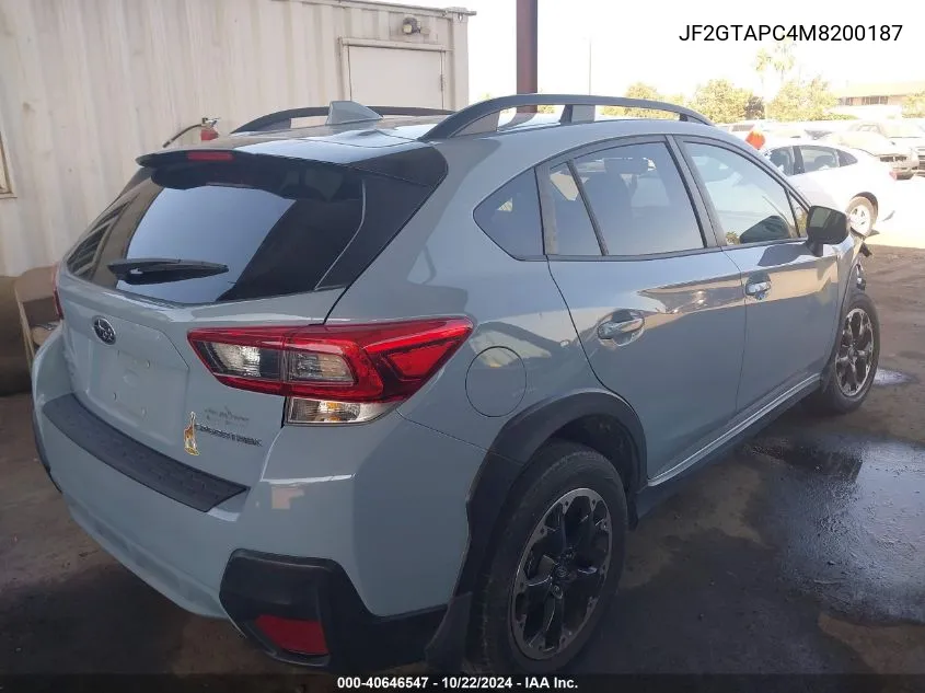 JF2GTAPC4M8200187 2021 Subaru Crosstrek Premium