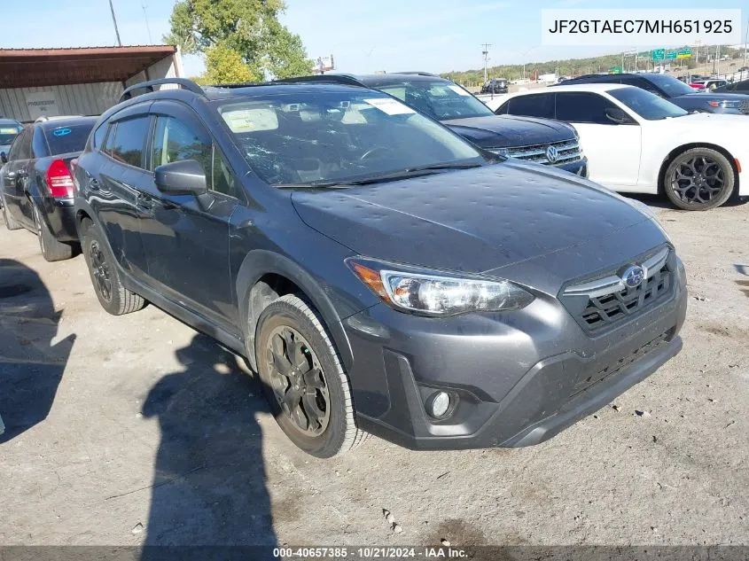 JF2GTAEC7MH651925 2021 Subaru Crosstrek Premium