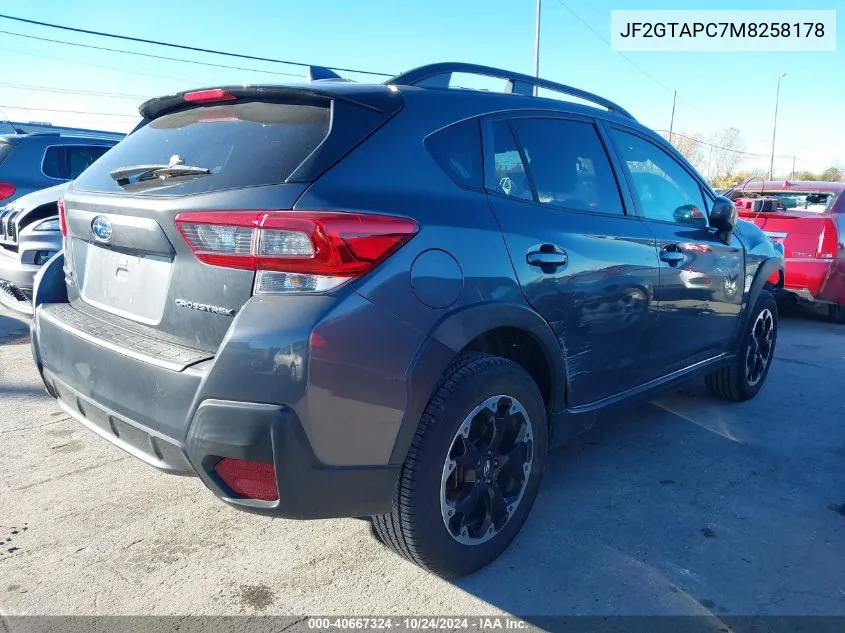 2021 Subaru Crosstrek Premium VIN: JF2GTAPC7M8258178 Lot: 40667324