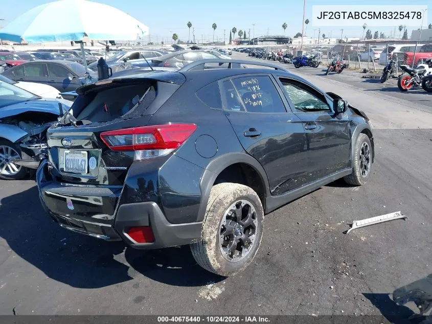 2021 Subaru Crosstrek VIN: JF2GTABC5M8325478 Lot: 40675440