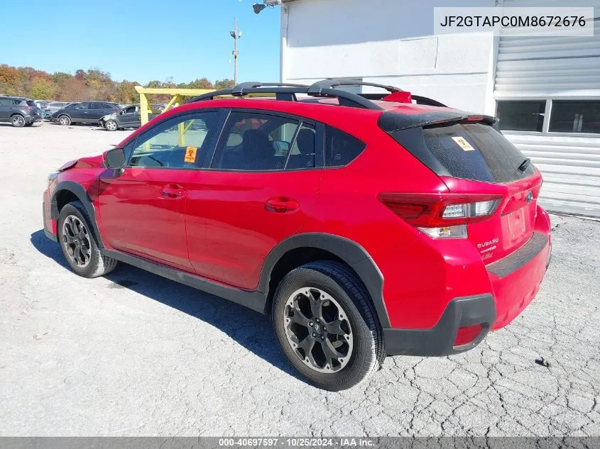 2021 Subaru Crosstrek Premium VIN: JF2GTAPC0M8672676 Lot: 40697597