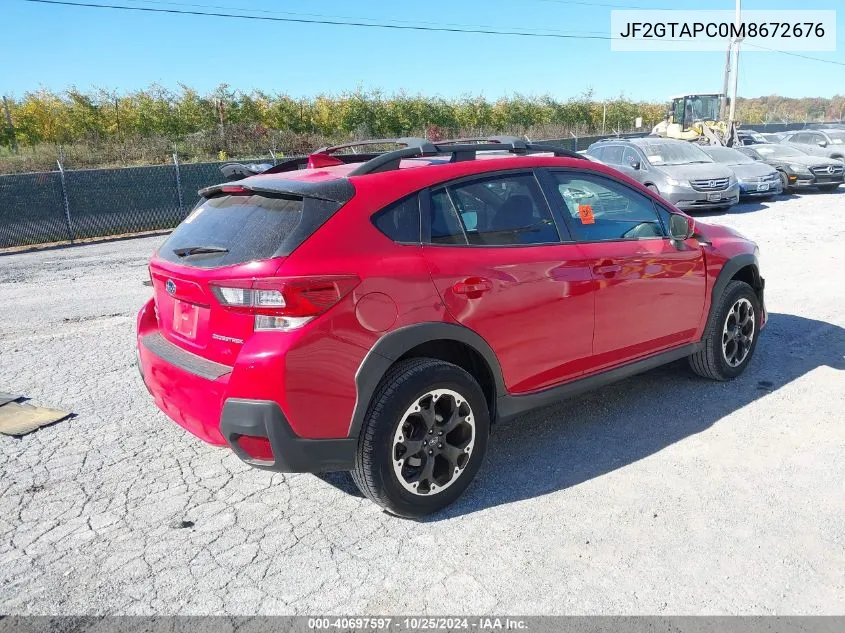 2021 Subaru Crosstrek Premium VIN: JF2GTAPC0M8672676 Lot: 40697597