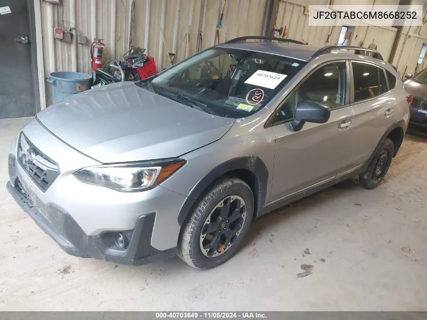 2021 Subaru Crosstrek VIN: JF2GTABC6M8668252 Lot: 40703649