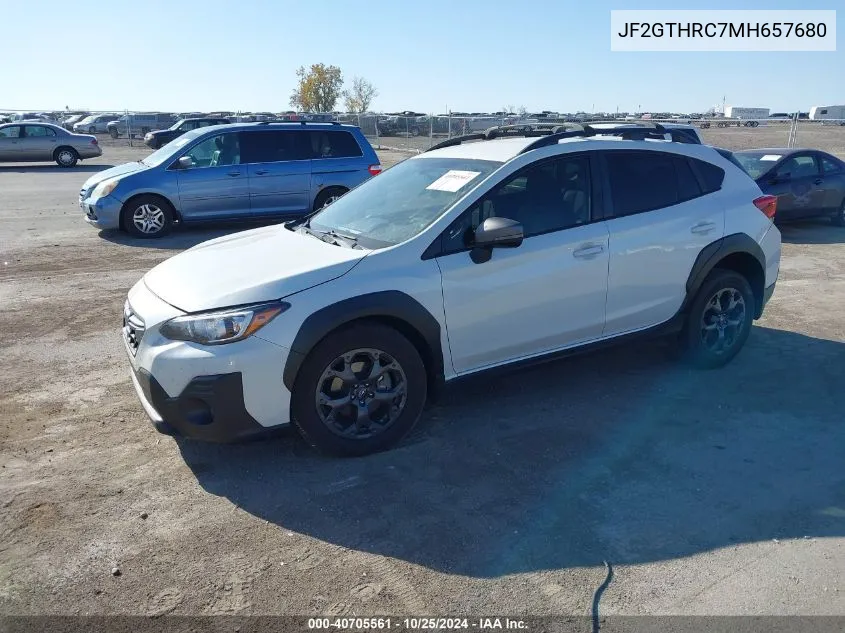 2021 Subaru Crosstrek Sport VIN: JF2GTHRC7MH657680 Lot: 40705561