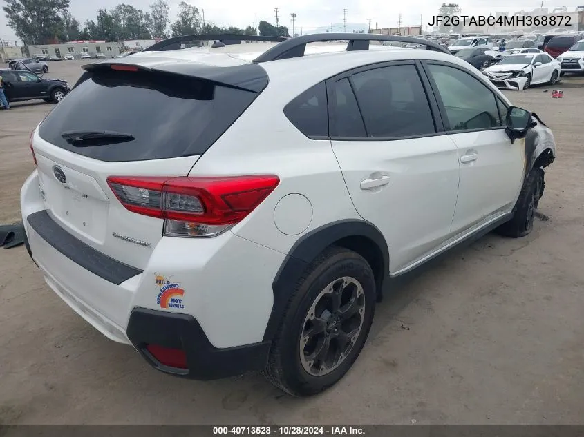 2021 Subaru Crosstrek VIN: JF2GTABC4MH368872 Lot: 40713528