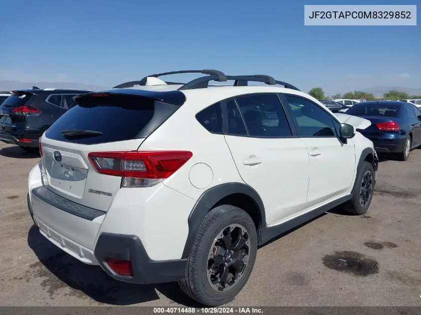 2021 Subaru Crosstrek Premium VIN: JF2GTAPC0M8329852 Lot: 40714488