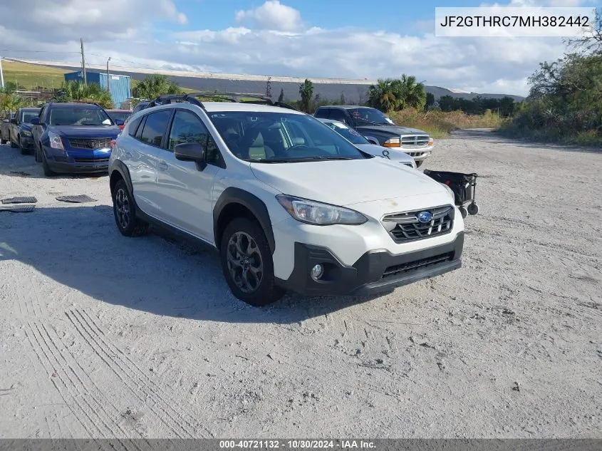 2021 Subaru Crosstrek Sport VIN: JF2GTHRC7MH382442 Lot: 40721132