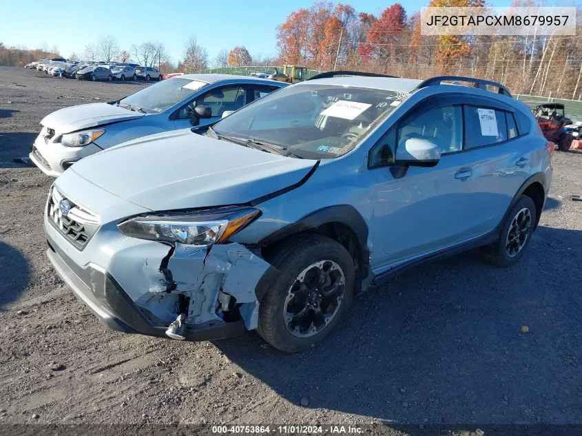 2021 Subaru Crosstrek Premium VIN: JF2GTAPCXM8679957 Lot: 40753864