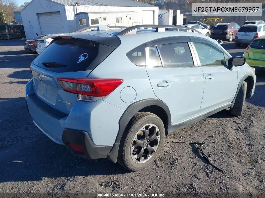 2021 Subaru Crosstrek Premium VIN: JF2GTAPCXM8679957 Lot: 40753864