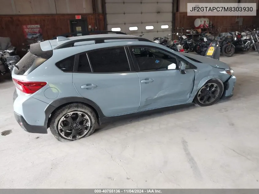 2021 Subaru Crosstrek Premium VIN: JF2GTAPC7M8303930 Lot: 40755136