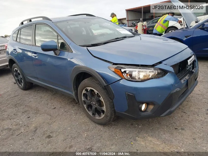 2021 Subaru Crosstrek Premium VIN: JF2GTAEC1MH258020 Lot: 40757530