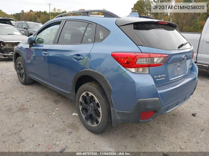 2021 Subaru Crosstrek Premium VIN: JF2GTAEC1MH258020 Lot: 40757530