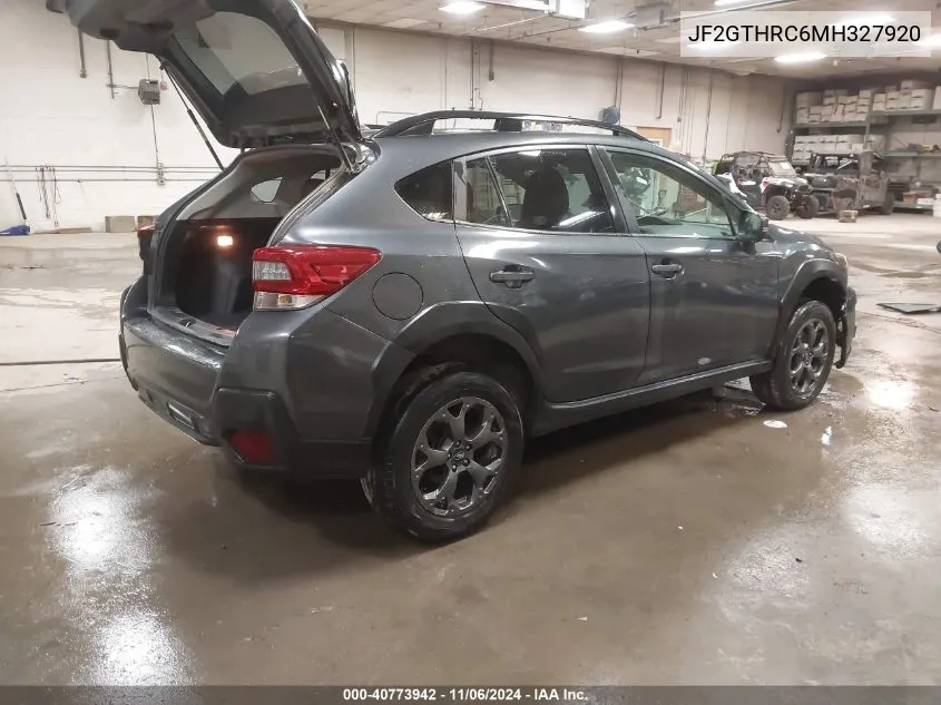 2021 Subaru Crosstrek Sport VIN: JF2GTHRC6MH327920 Lot: 40773942