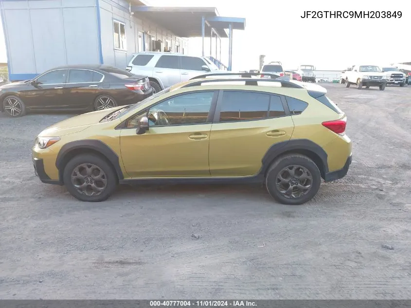 2021 Subaru Crosstrek Sport VIN: JF2GTHRC9MH203849 Lot: 40777004